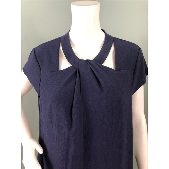 NWT Women's CeCe by Cynthia Steffe Purple Twist Neck Shift Dress Sz 14 - Picture 7 of 11